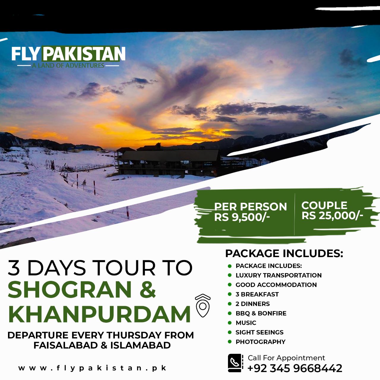 Book Deal 3 Days Winter Tour To Shogran & Khanpur Dam